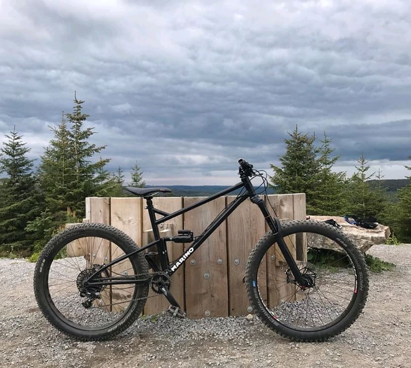 steel frame full suspension mountain bike